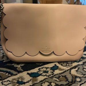 Kate Spade Foldover Crossbody in Blush with gold interior